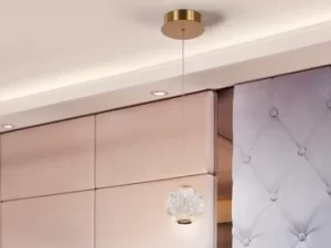 Image of Austral Modern Spherical Carved Crystal LED Pendant Ceiling Light, 272lm, 3200K