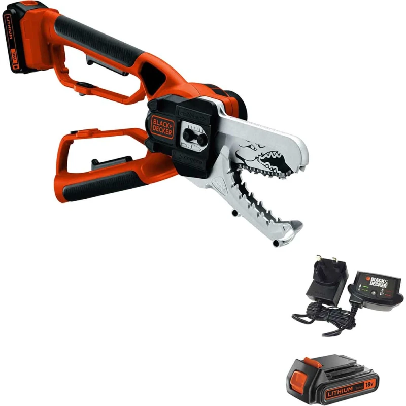Image of Black and Decker GKC1000 18v Cordless Alligator Powered Lopper 2 x 2ah Li-ion Battery Charger GKC1000L22