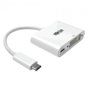 Image of Tripp Lite USB C to DVI Adapter with PD Charging White