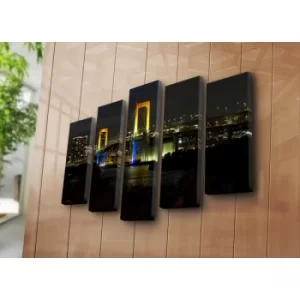 Image of 5NATPAT-39 Multicolor Decorative Canvas Painting (5 Pieces)