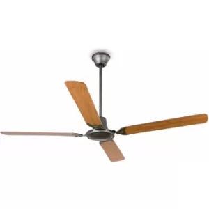 image of Faro Malvinas Large Ceiling Fan Without Light Wood, Dark Grey