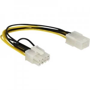 image of Delock Current Cable [1x PCI-E plug 8-pin - 1x PCI-E socket 6-pin] 20.00cm Yellow, Black