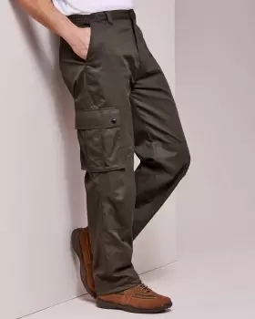 Image of Cotton Traders Mens Thermal Action Trousers in Green