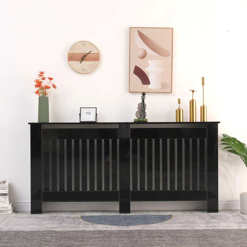 Image of FURNITURE HMD High Gloss Black Vertical Slats Extra Large-171.5x19x82cm(WxDxH) 21776-HMD