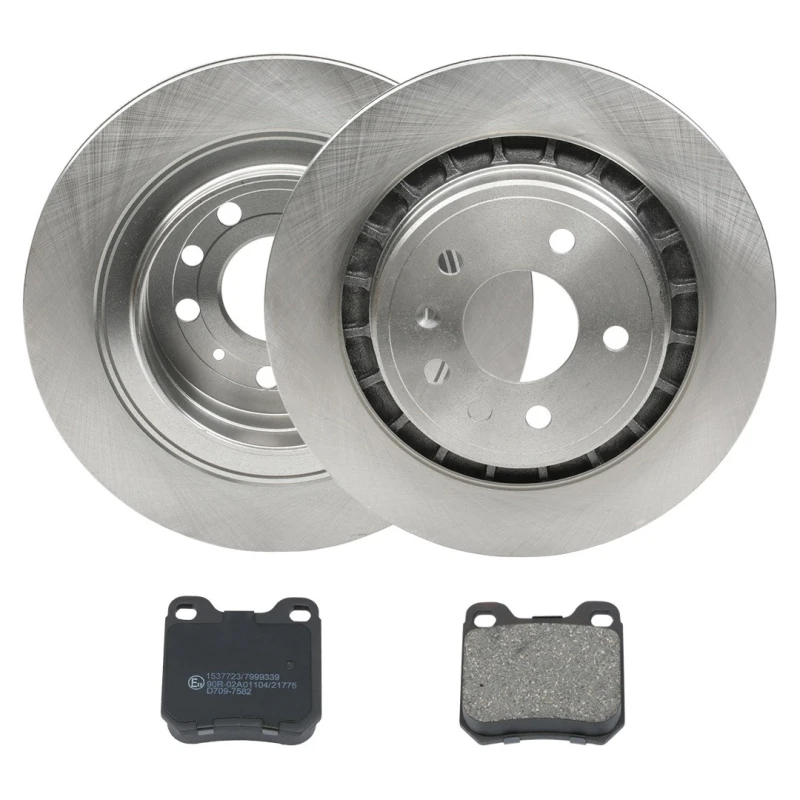 Image of RIDEX 3405B3361 Brake disc and pads set Rear Axle, Brake Disc Type: internally vented, excl. wear warning contact Brake Set,disc brakes (3405)