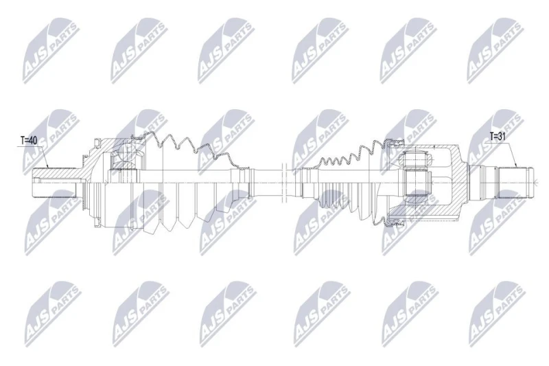 Image of NTY NPW-VV-176 Drive shaft 8-Speed Automatic Transmission, Front Axle Left Drive Shaft (13)