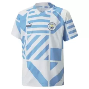 image of Puma Manchester City FC Pre Match Shirt Junior Boys - White