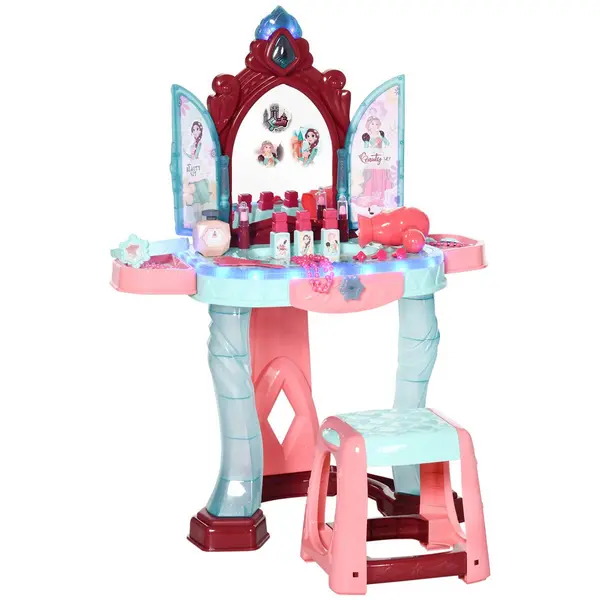 image of Aiyaplay 31 Piece Kids Dressing Playset W&#47; Princess Mirror Light &#38; Sound