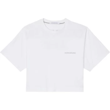 Image of Calvin Klein Jeans Back Institutional T Shirt - BRGHT WHT YAF