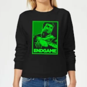 Image of Avengers Endgame Hulk Poster Womens Sweatshirt - Black