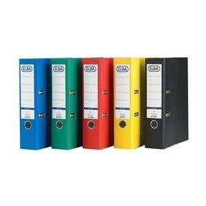 Image of Elba A4 Lever Arch File Coloured Paper Over Board 80mm Spine Assorted Pack of 10
