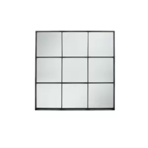 Image of Cody Antique Black Metal 9 Section Square Wall Mirror