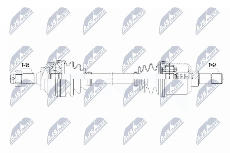 Image of NTY NPW-PE-025 Drive shaft Front Axle Left Drive Shaft (13)