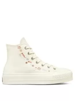 Converse Chuck Taylor All Star Lift Hi, Off White, Size 5, Women