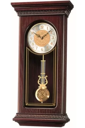 image of Seiko Clocks Pendulum Long Wooden Case Wall Clock QXH008B