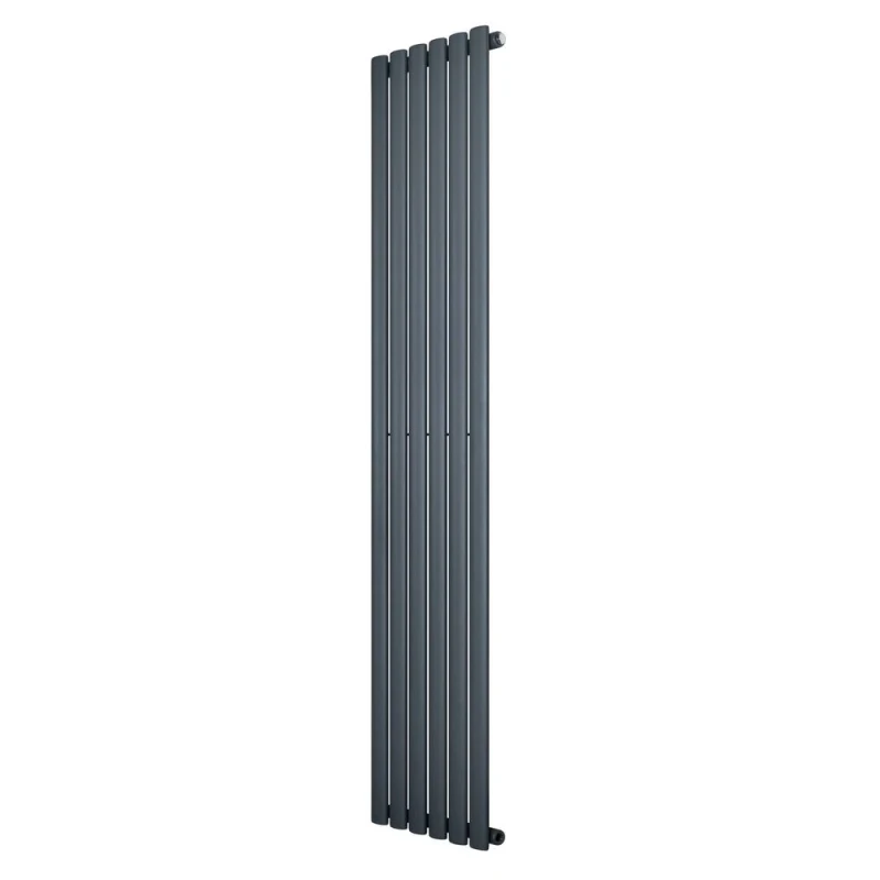 Image of Monstershop Oval Single Column Radiator - 1800 x 360mm - Anthracite Grey Grey Unisex