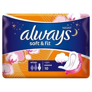 image of Always Sensitive Night Pads 10pck