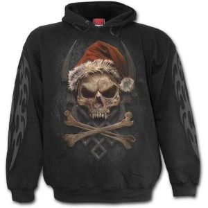 image of Rock Santa Mens X-Large Hoodie - Black