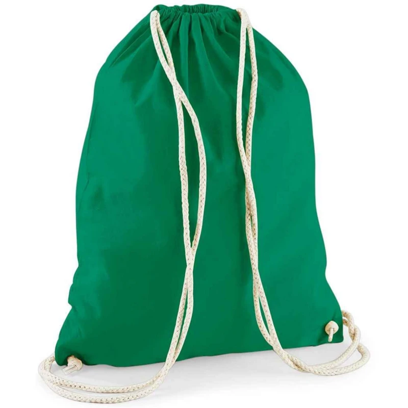 Image of Westford Mill Mens Cotton Drawstring Bag in Green Green Male