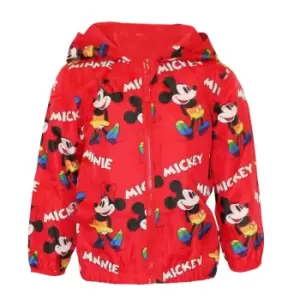 Image of Disney Boys Mickey & Minnie AOP Raincoat (1-2 Years) (Red)