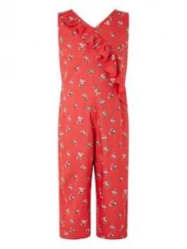 Monsoon Girls S.E.W. Grace Ruffle Jumpsuit - Red, Size 12-13 Years, Women