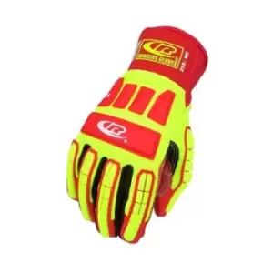 image of R259 size 11,0 Mechanical Protection Gloves - Hi-Vis Yellow/Red - Ansell