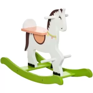 image of Wooden Rocking Horse for Kids w/ Handlebar, Foot Pedal - Multicoloured - Multi-coloured - Homcom