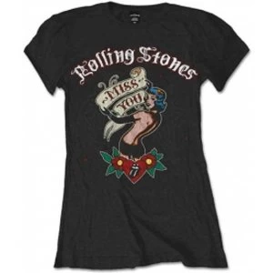Image of Rolling Stones Miss You Black Ladies T Shirt: Large