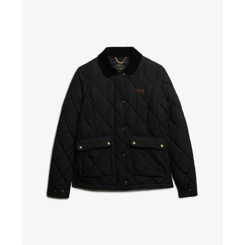 Image of Superdry Womens down jacket Superdry Cord Trimmed Liner Noir Female M