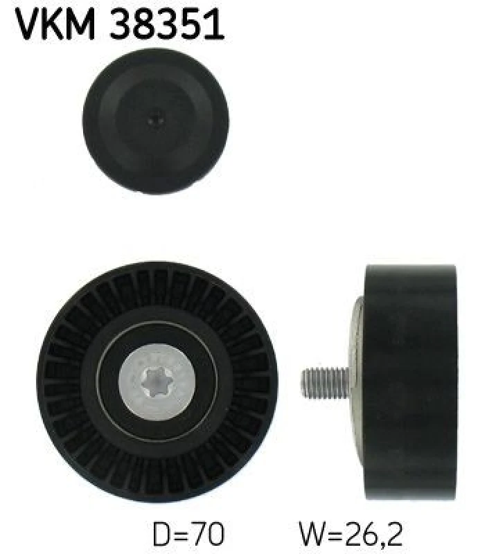 Image of SKF Deflection / guide pulley, V-ribbed belt SKF VKM 38351