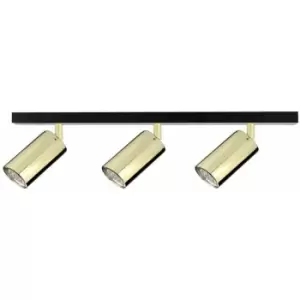 image of Keter Eye Ceiling Spotlight Bar Black, Gold, 50cm, 3x GU10