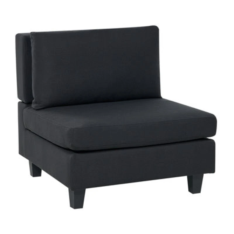 Image of Beliani 1-Seat Section Unstad Fabric Black