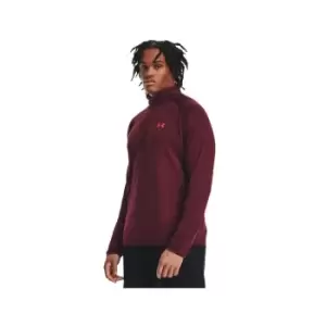 Image of Under Armour Mens Tech ½ Zip Top DARK MAROON/Cordova Red - L