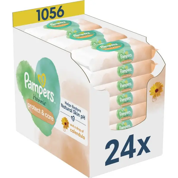 image of Pampers Harmonie Protect & Care 24x44 Wet Wipes