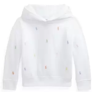 image of Polo Ralph Lauren Junior All Over Logo Hoodie - White