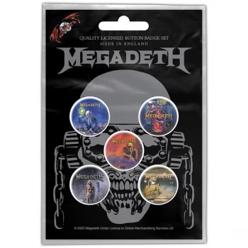 Image of Megadeth - Vic Rattlehead Button Badge Pack