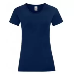 Image of Fruit of the Loom Womens/Ladies Iconic 150 T-Shirt (S) (Navy)