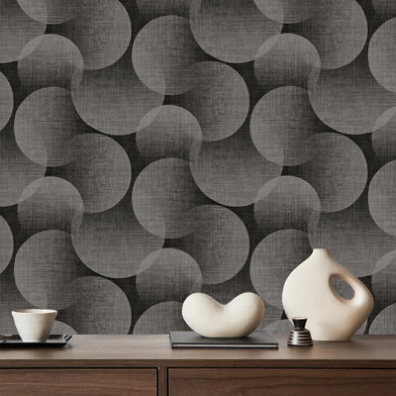 Image of Belgravia Decor Belgravia Decor Zambaiti Parati Marrakech Large Orb Dark Grey Wallpaper Grey