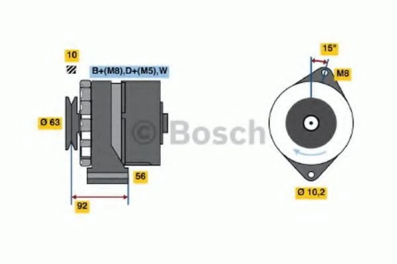 Image of Alternator Bosch 0 986 039 450