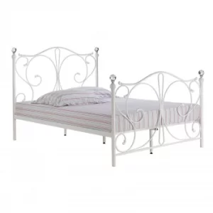 Image of Florence White King Size Bed METAL