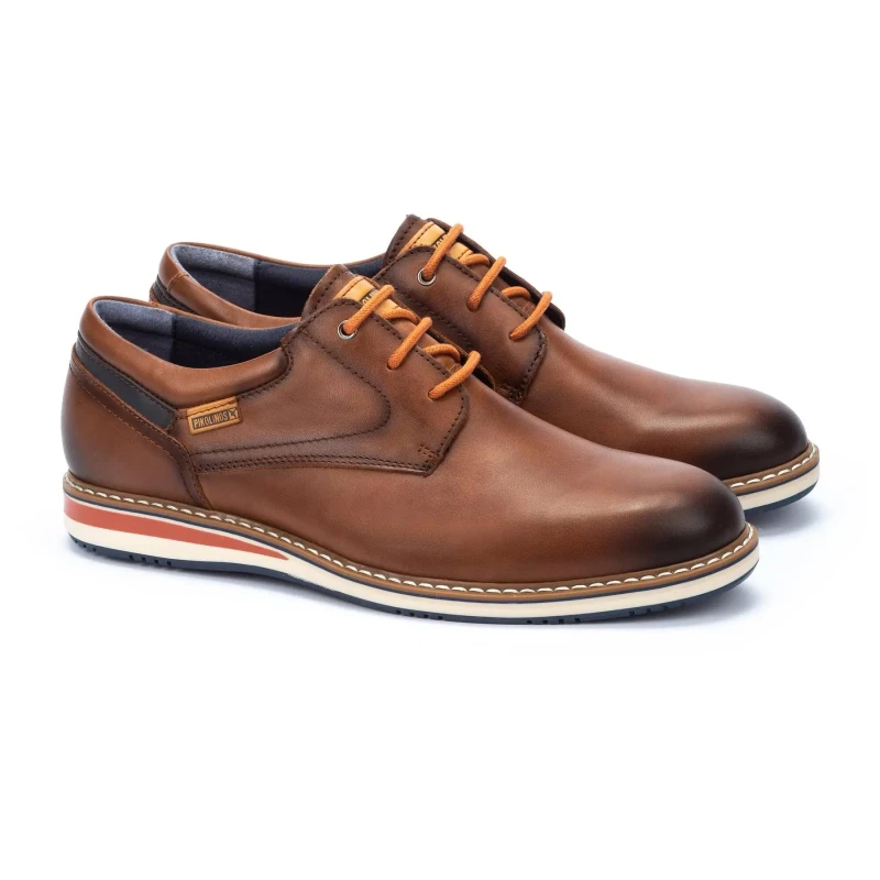 Image of Pikolinos Avila Leather Mens Lace Up Shoes - Cuero - Size:UK 7-7.5