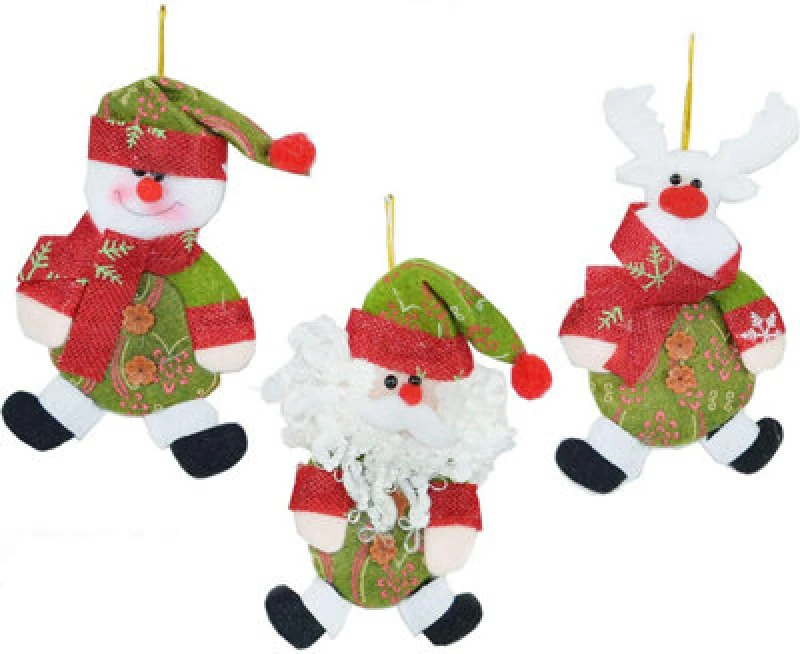 Image of Shatchi 3 Handmade Novelty Christmas Tree Hanging Xmas Home Decor Stocking Fillers Multi