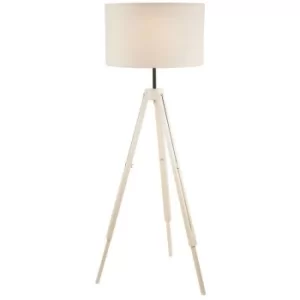Image of Floor Lamp With Shade Cream, 1x E27