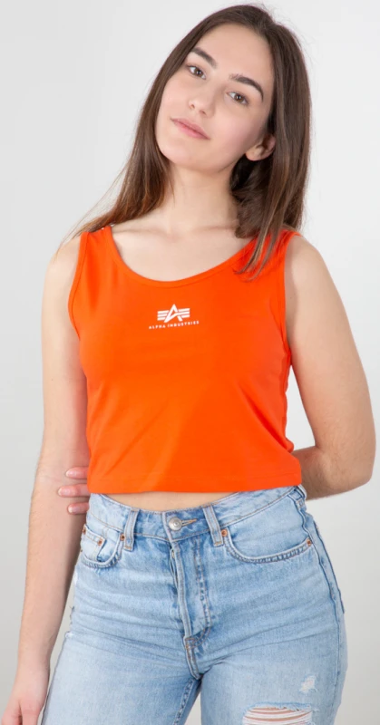 Image of Alpha Industries Basic Crop SL Ladies Tank Top, red, Size XS for Women