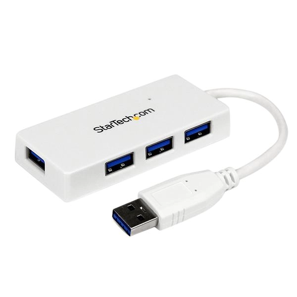 image of StarTech Portable 4 Port SuperSpeed Mini USB 3.0 Hub White