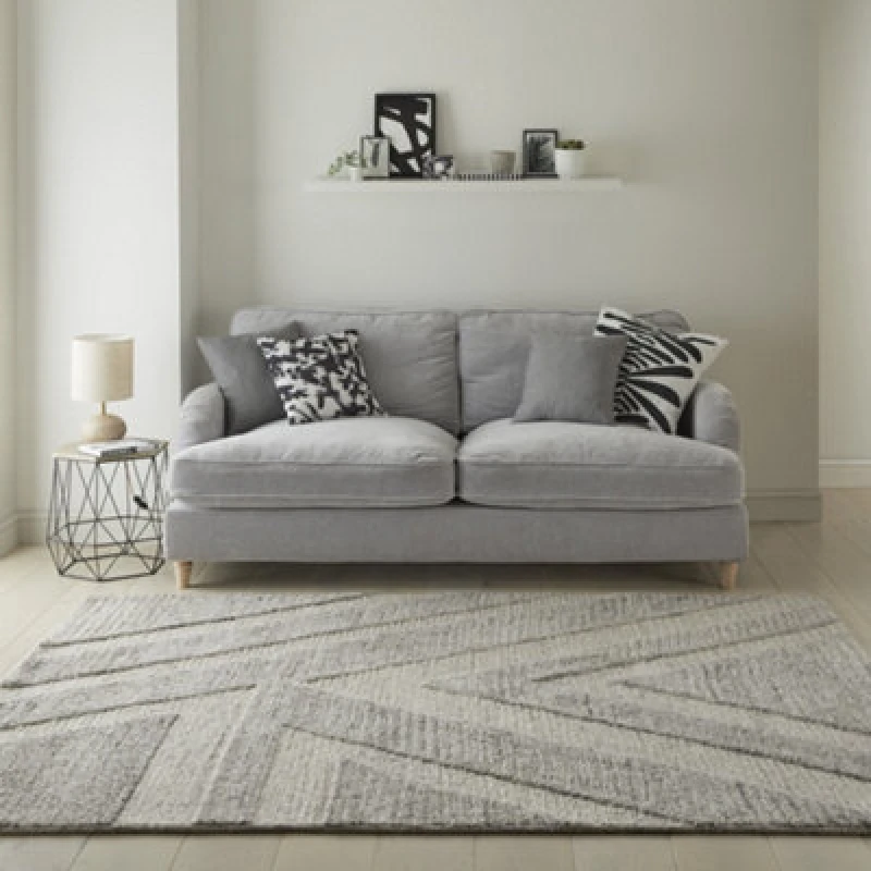 Image of Melrose New Zealand Wool Geometric Design Large Indoor Area Rug 160/230Cm