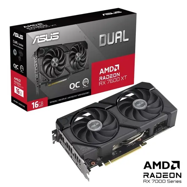 image of ASUS Dual Radeon RX 7600 XT OC Edition 16GB GDDR6 Graphics Card