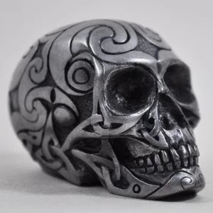 Image of Celtic Skull Gun Metal Figurine Small H6cm
