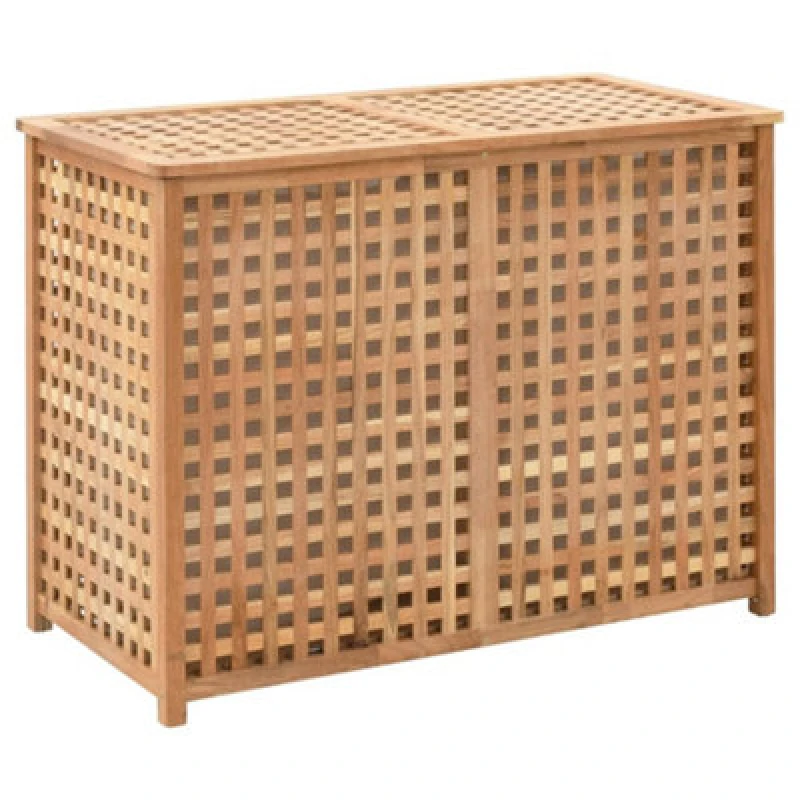 Image of Vidaxl Laundry Bin 87.5X46X67cm Solid Walnut Wood