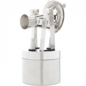 Image of Linea Cocktail Collection 5 Piece Bar Tool Gift Set - Silver